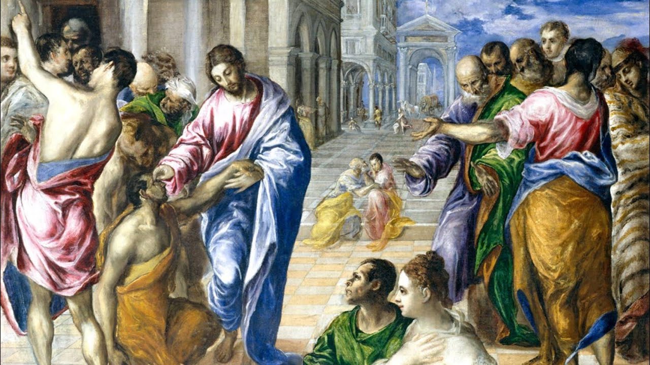 Image représentant Jésus qui guérit un aveugle
