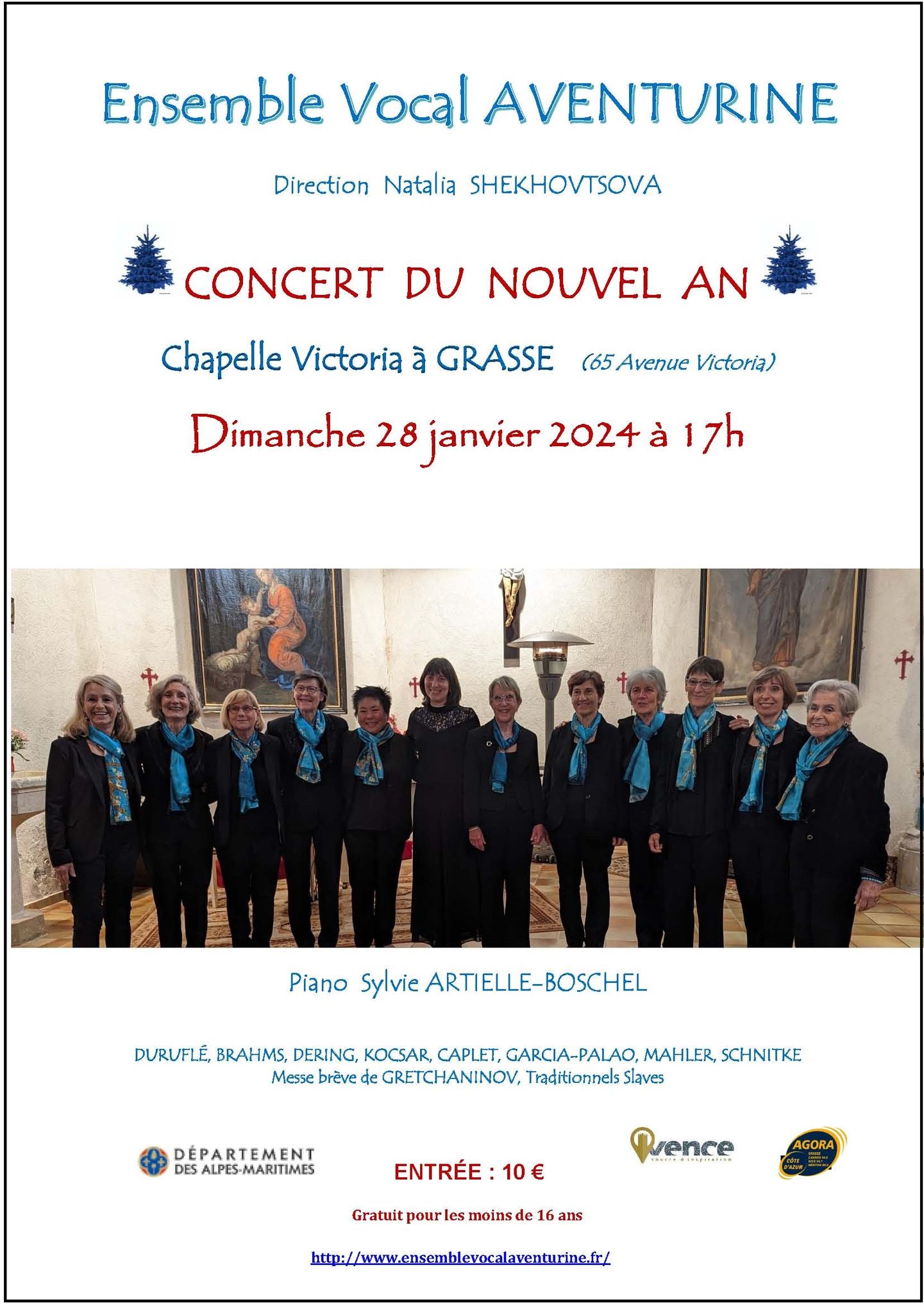 AFFICHE Concert Grasse 28 janvier 2024 -Ensemble vocal Aventurine
