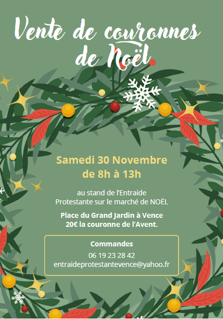 Vente couronnes de noel - Vence