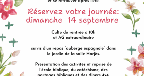 Culte de la rentrée et repas
