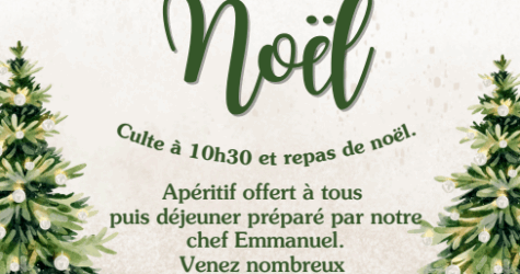 Culte commun et repas Noël